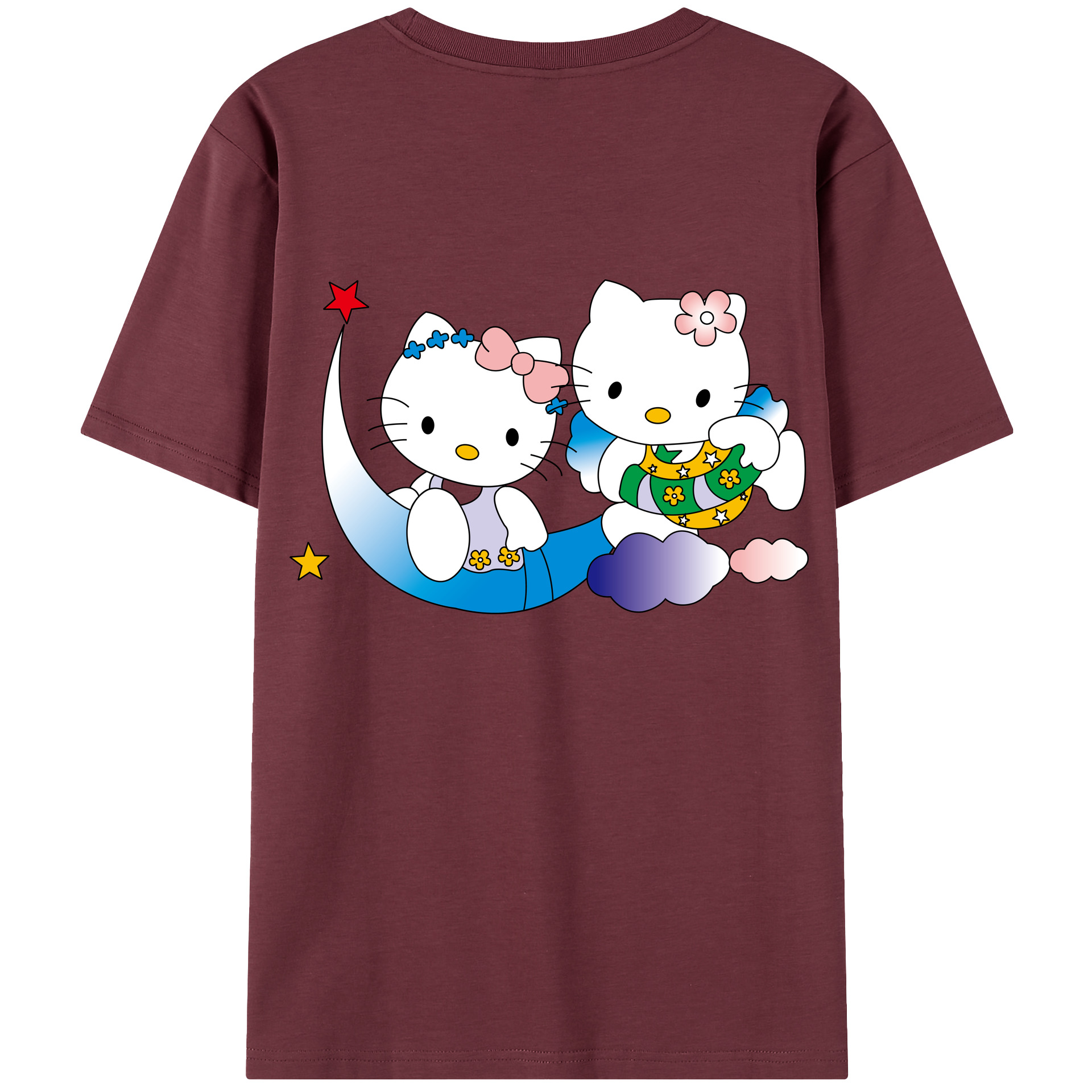 （画像用） Hello Kitty ハローキティ 綿100％半袖Tシャツ（背面プリント）